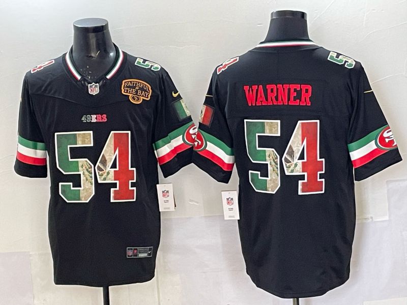 Men 2025 Nike San Francisco 49ers #54 Warner Black Mexico Limited NFL Jersey style 05